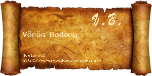 Vörös Bodony névjegykártya
